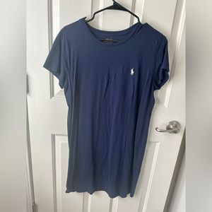 Size large, navy blue t-shirt dress from Ralph Lauren.